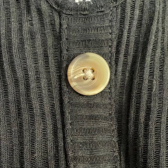 Express Black Lined Midi Dress with Button Detail - Picture 5 of 9